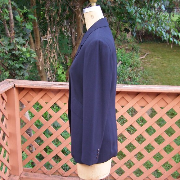 SICARI size 8 Navy blue pinstripe ladies' blazer Corporate professional jacket - Picture 5 of 10